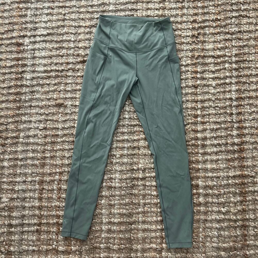 Arc'teryx Essent High Rise Utility Leggings Sage Green S Est Pockets - Picture 1 of 6